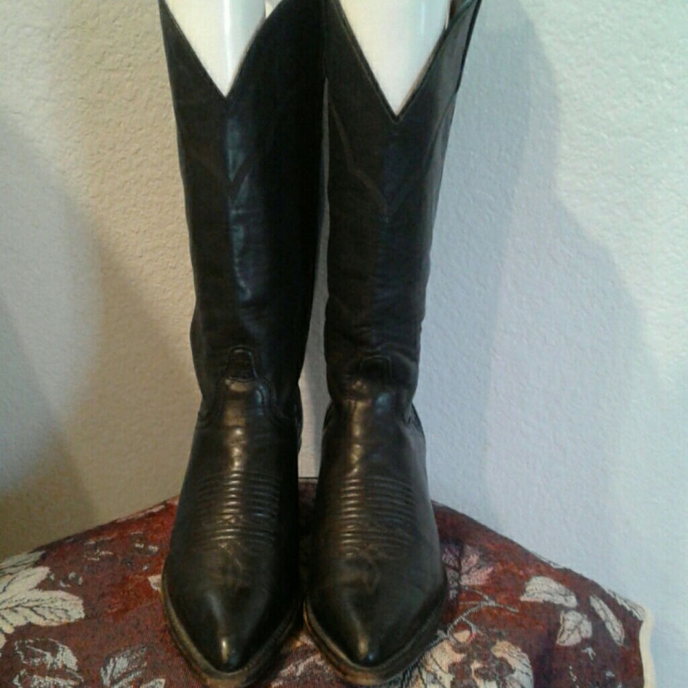 VTG Handmade El Dorado Black Boots sz 7